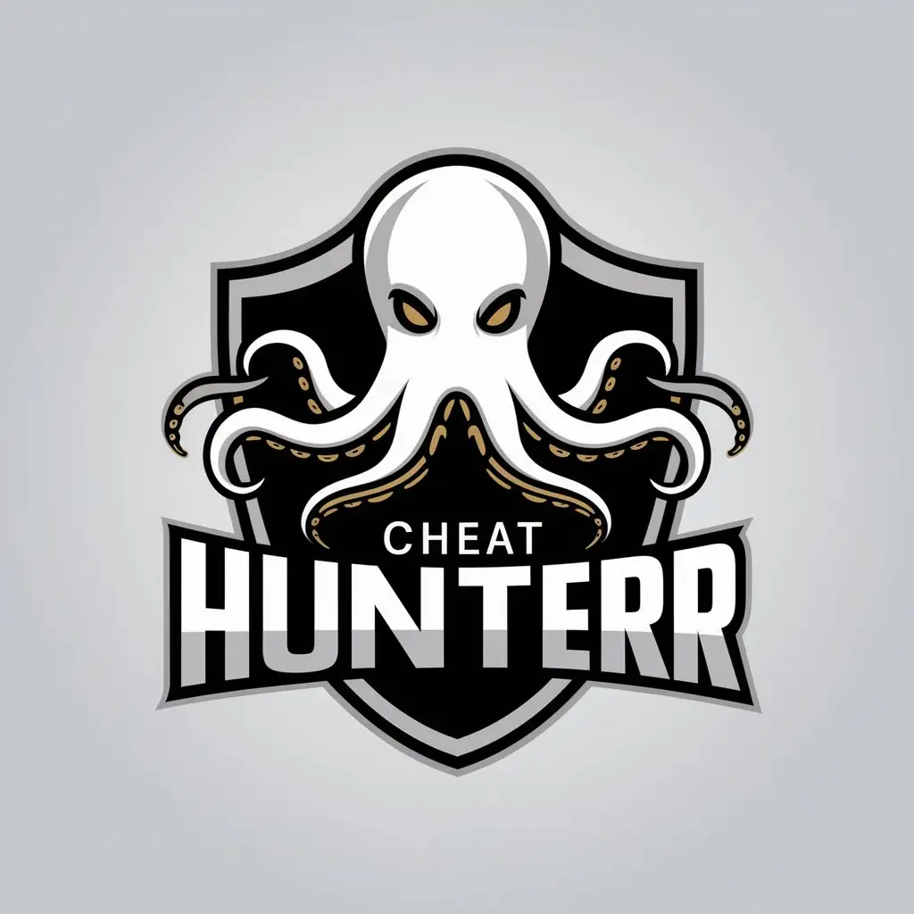 LOGO Design For Cheat Hunter Evil Octopus and Shield Theme on Clear Background