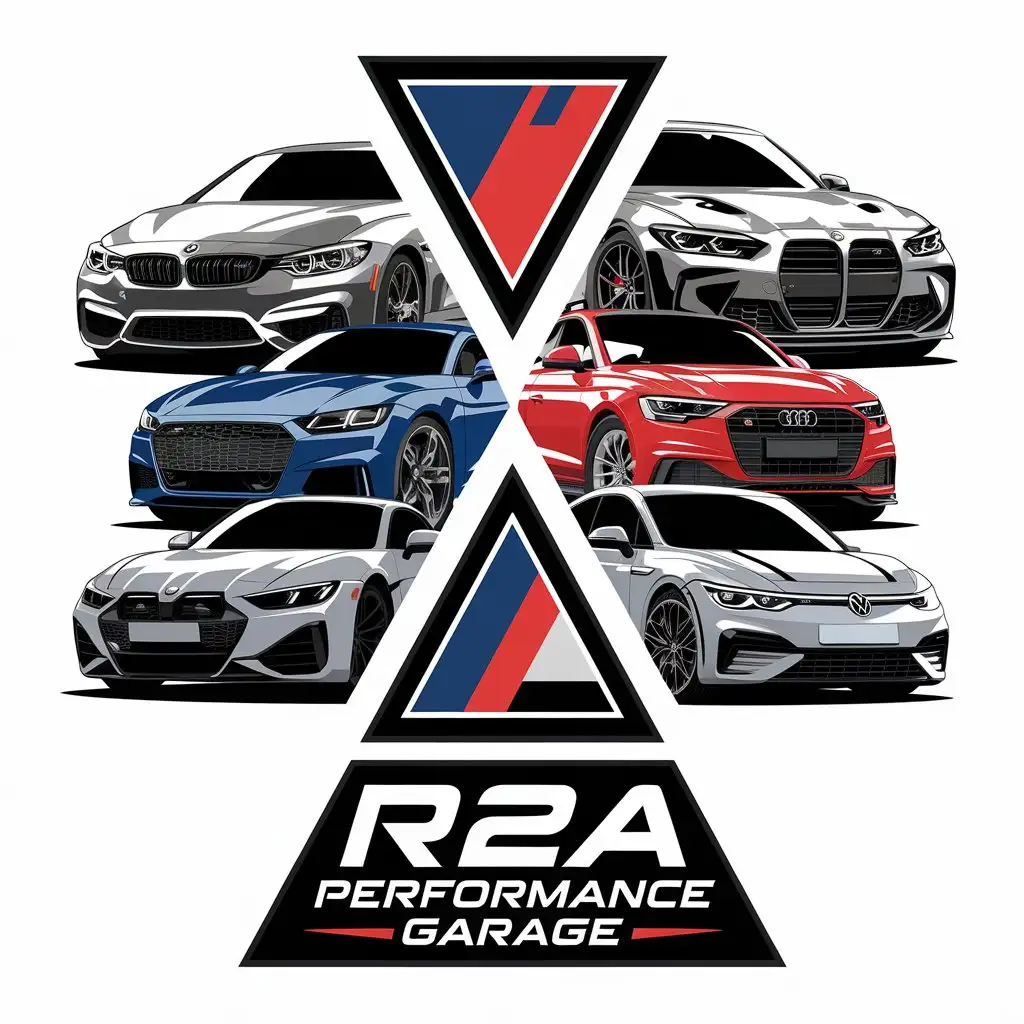 LOGO-Design-for-R2A-Performance-Garage-Automotive-Brands-BMW-Audi-Ford-Volkswagen-with-Vector-Style