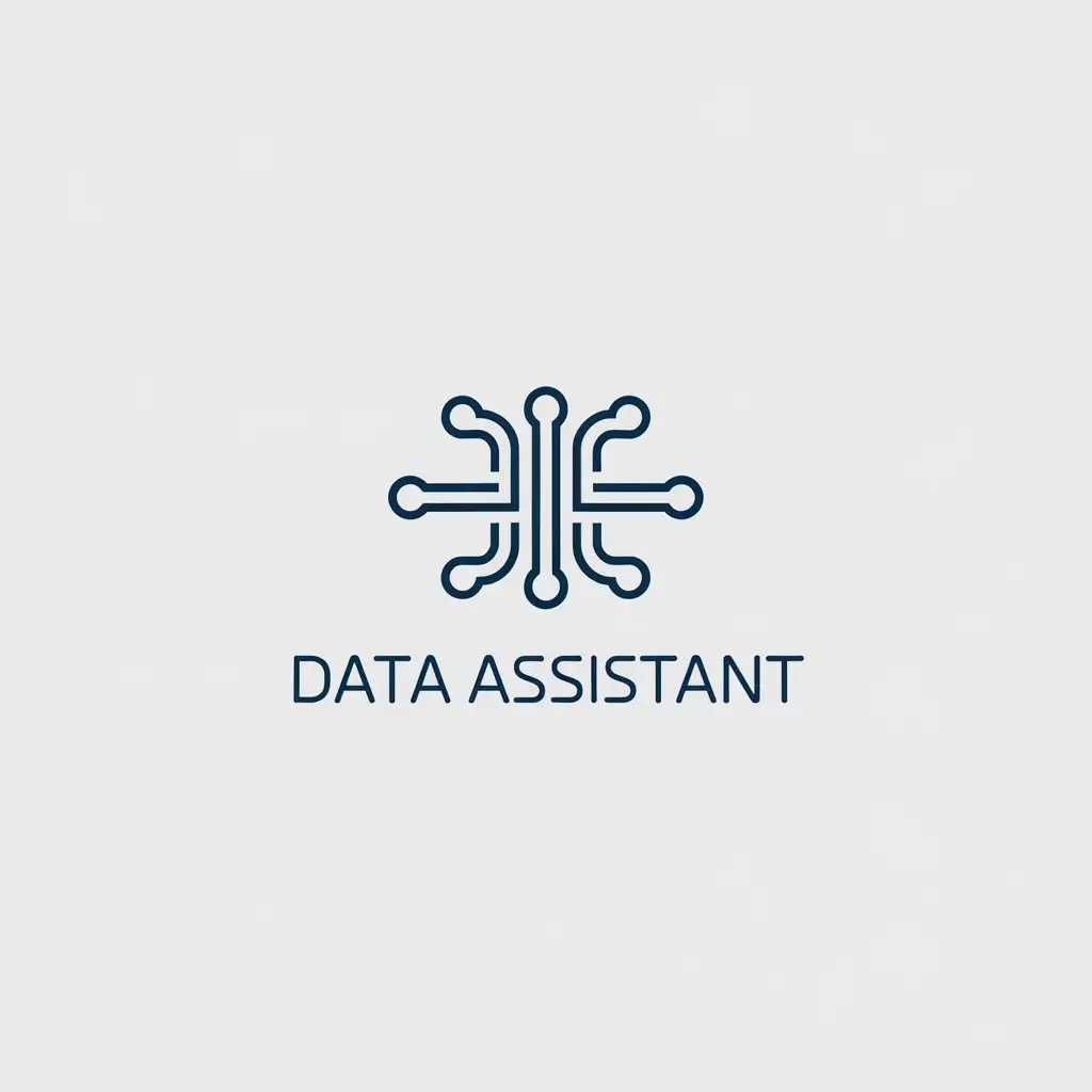 a vector logo design,with the text "data assistant", main symbol:abstract technology,Minimalistic,be used in Technology industry,clear background