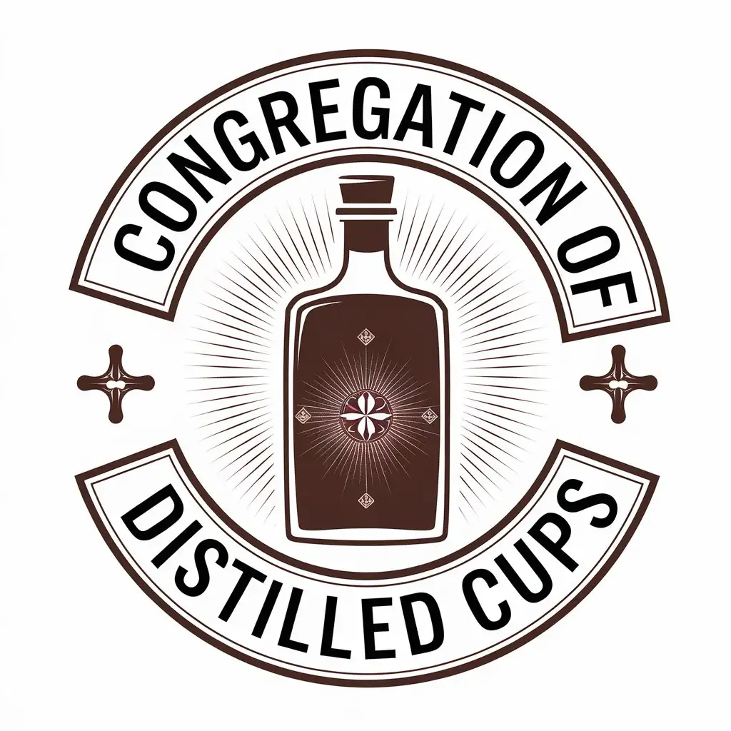 LOGO Design for Congregation of Distilled Cups Bottle of Rum with Moderate Religious Theme