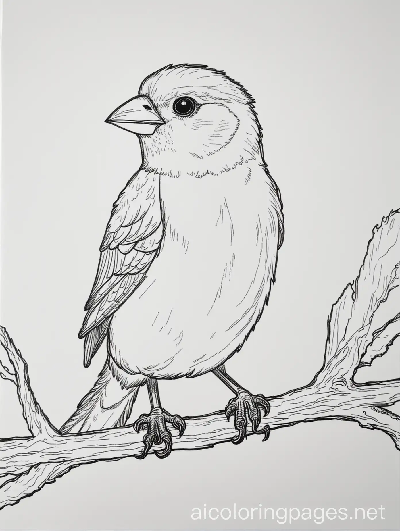 Canary-Coloring-Page-on-Wood-Background