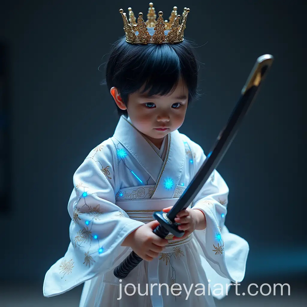 Hyper-Realistic-Futuristic-Asian-Toddler-in-Traditional-Japanese-Kimono-with-LED-Patterns
