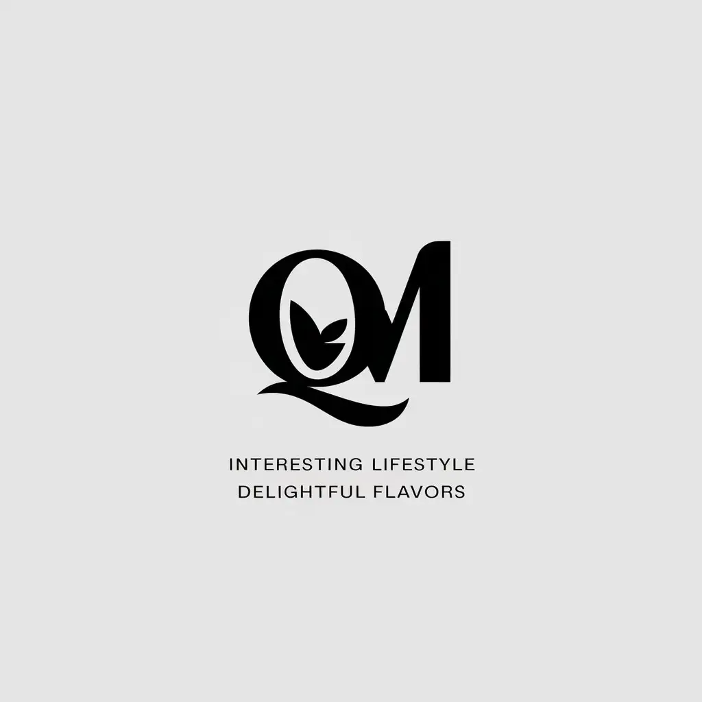 LOGO Design for Interesting Lifestyle Delightful Flavors Minimalistic Vector with QM Symbol and Clear Background