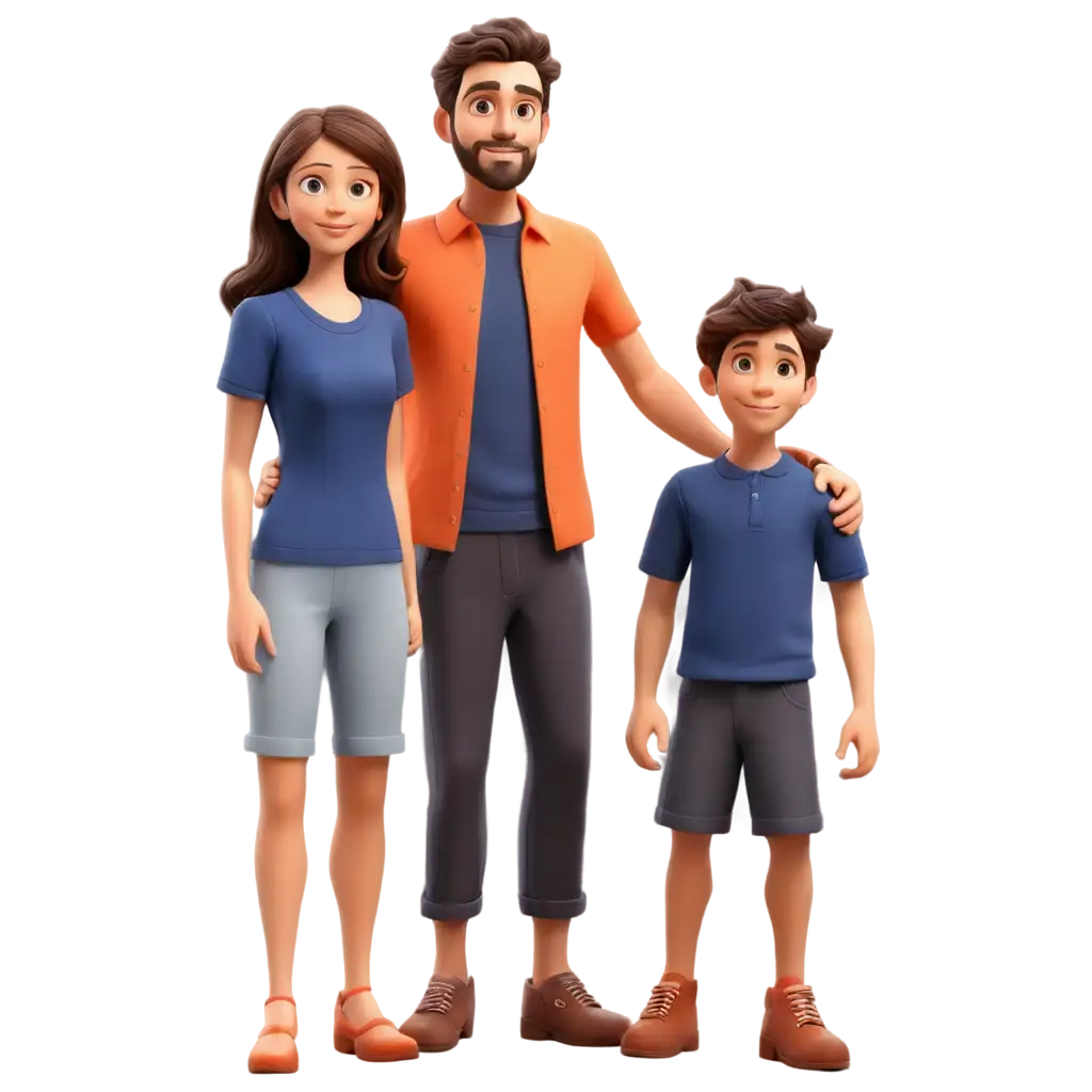 3D-Family-Illustration-PNG-Navy-and-Orange-Shirt-Design