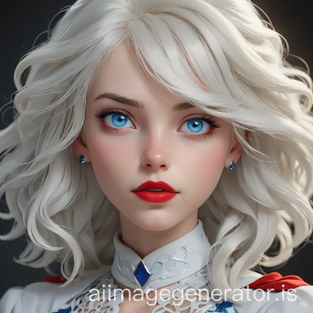 Portrait-of-a-Girl-with-White-Hair-Blue-Eyes-and-Red-Lips