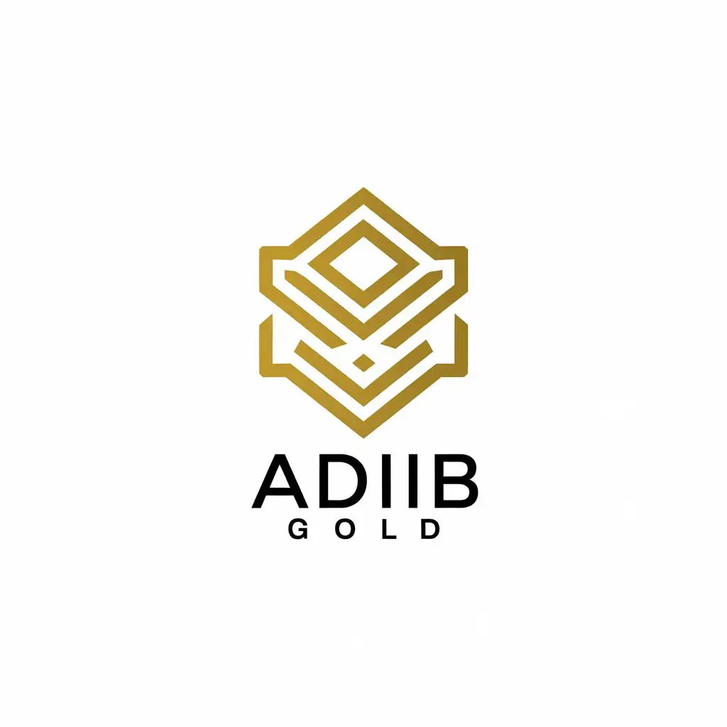 a vector logo design,with the text "adib gold", main symbol:jewelry store adib,complex,be used in gold industry,clear background