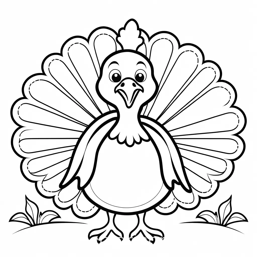 Simple-Cartoon-Turkey-Coloring-Page-for-Kids