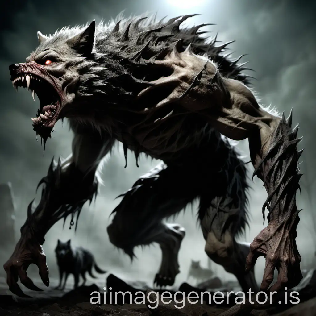 Mysterious-WolfLike-Beast-with-Twisted-Limbs-and-Sharp-Teeth