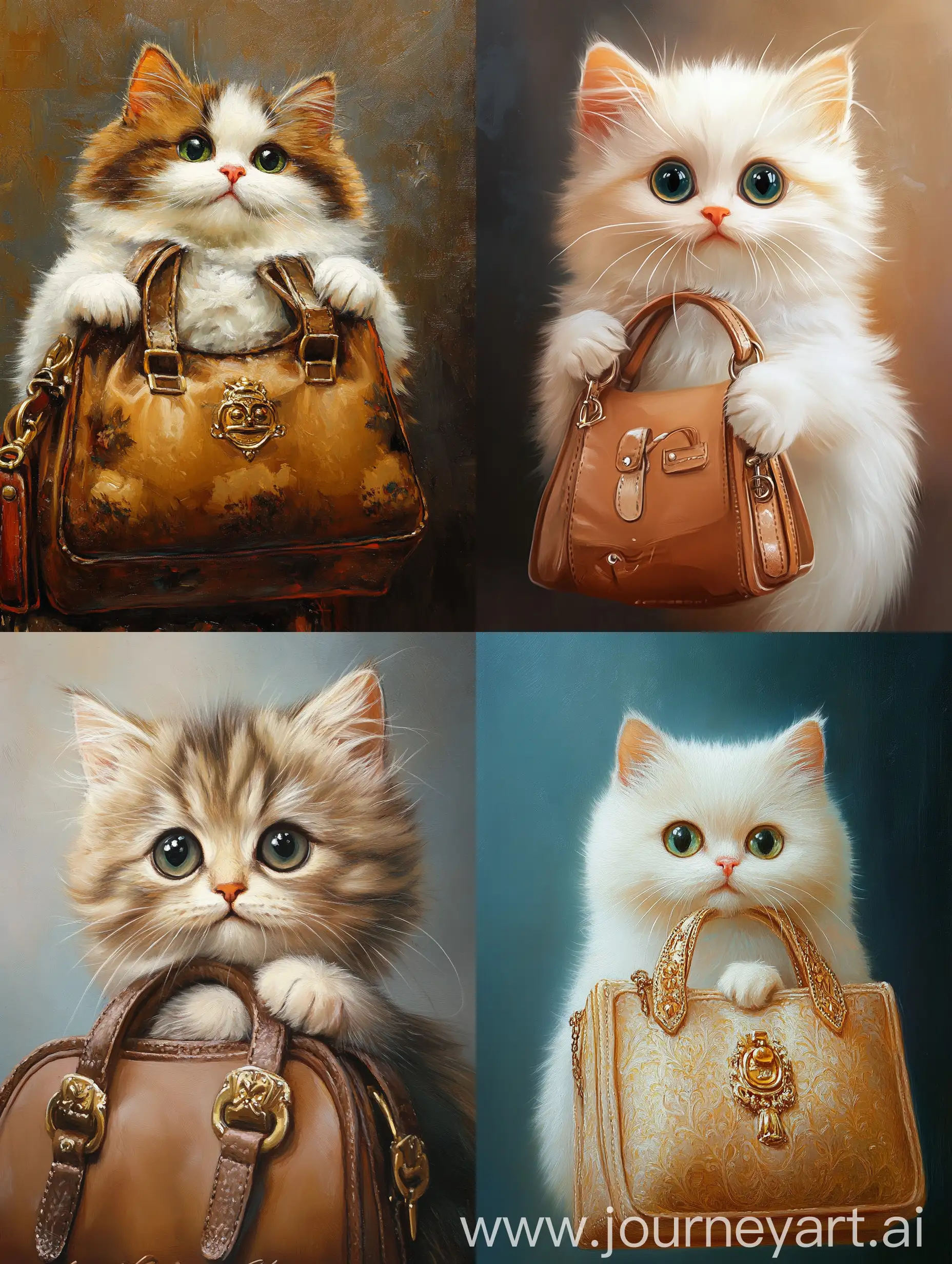 Adorable-Cat-with-a-Luxury-Bag