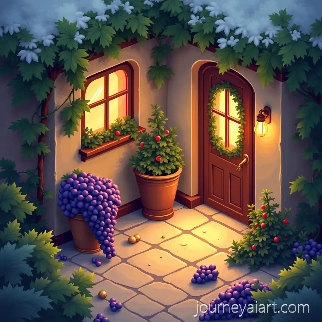 Festive-Christmas-Celebration-with-Wine-Grapes-and-Vibrant-Decorations