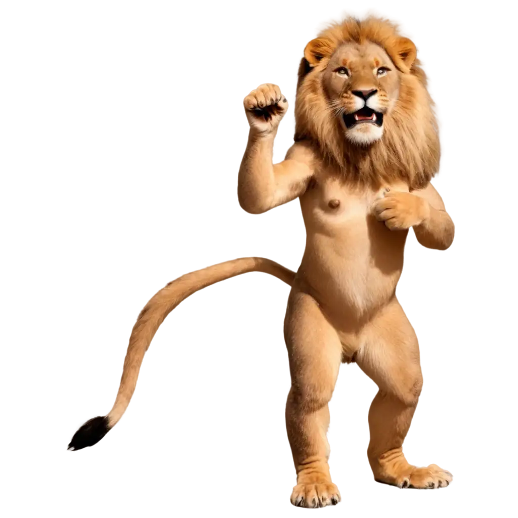 Funny-Standing-Lion-PNG-AI-Art-Prompt-for-Creative-Image-Generation