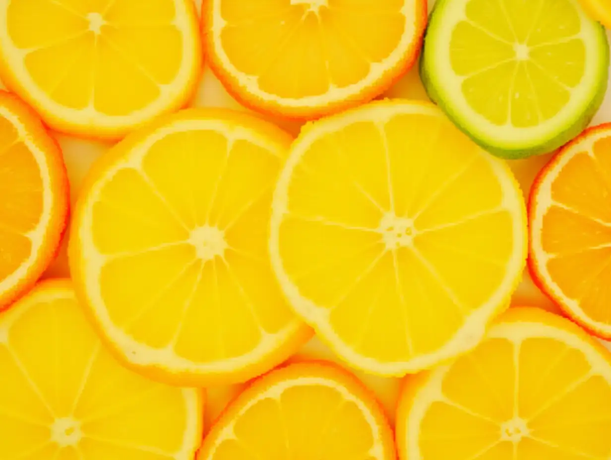 Citrus fruit slices, orange, lemon, lime