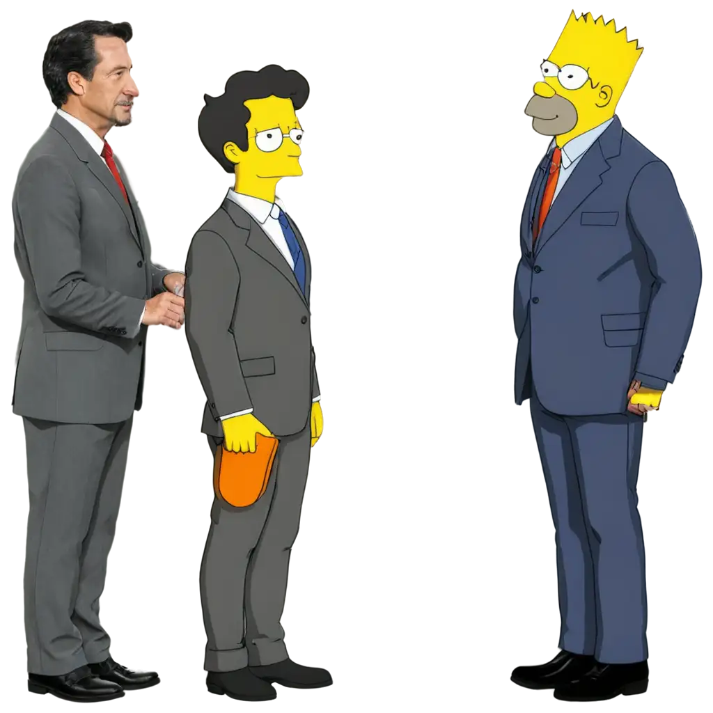 PNG-Image-of-Simpson-Selecting-People-in-a-Line-HighQuality-Illustration-for-Diverse-Uses