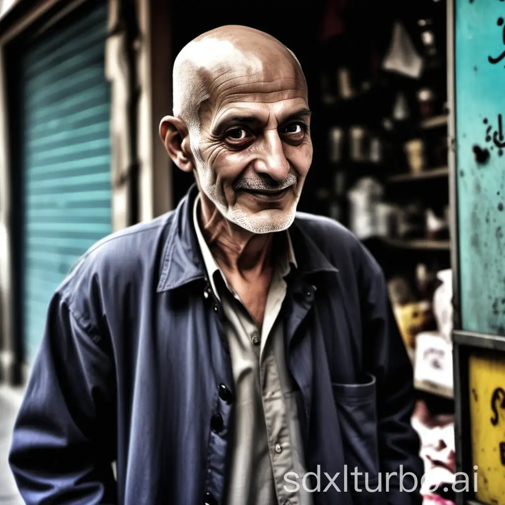 Elderly-Man-Engaged-in-Phone-Call-on-Bustling-AlGeish-Street