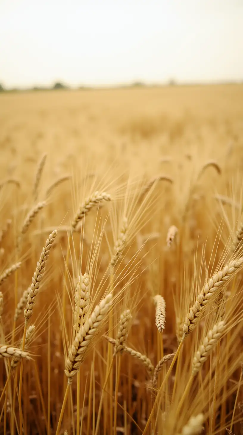 Golden Wheat Field Under a Clear Blue Sky