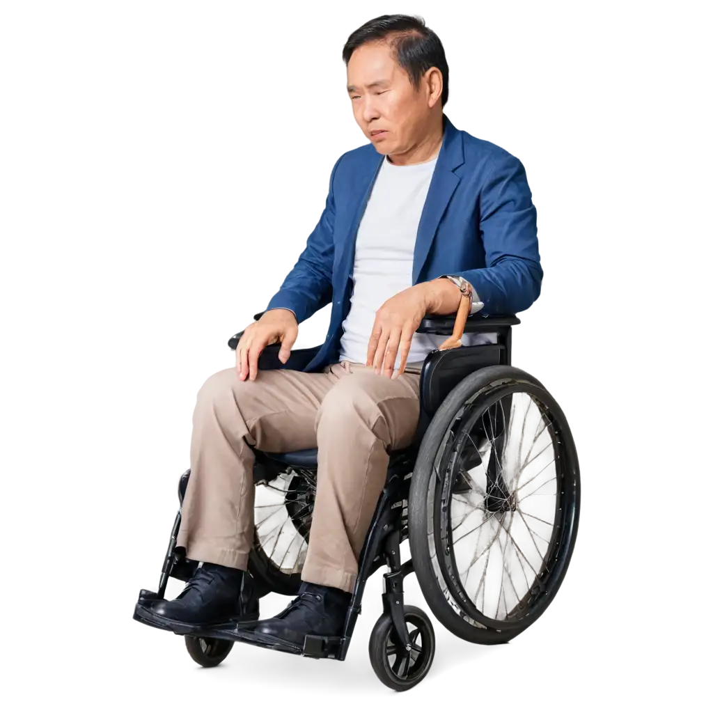 Asian-MiddleAged-Man-on-a-Wheelchair-with-Paralysis-PNG-Image-for-Healthcare-Concept