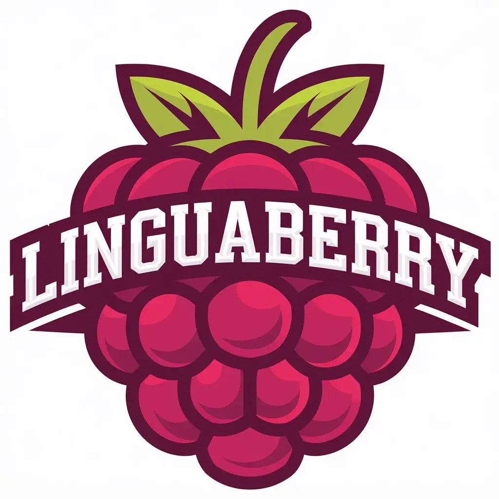 LOGO Design for LinguaBerry Raspberry Symbol with Clear Background for Education Industry