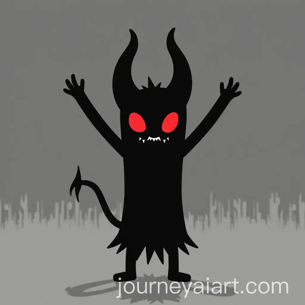 Minimalist-Demon-Character-with-Red-Eyes-in-Adventure-Time-Style
