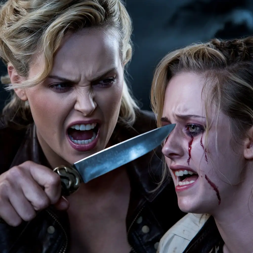 Charlize-Theron-with-Angry-Expression-Stabs-Kristen-Stewart-in-Intense-Scene