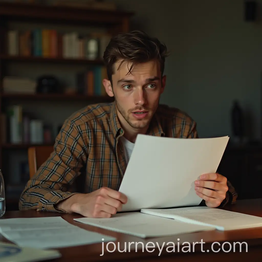 Student-Focusing-on-Exam-Paper-with-Concentration