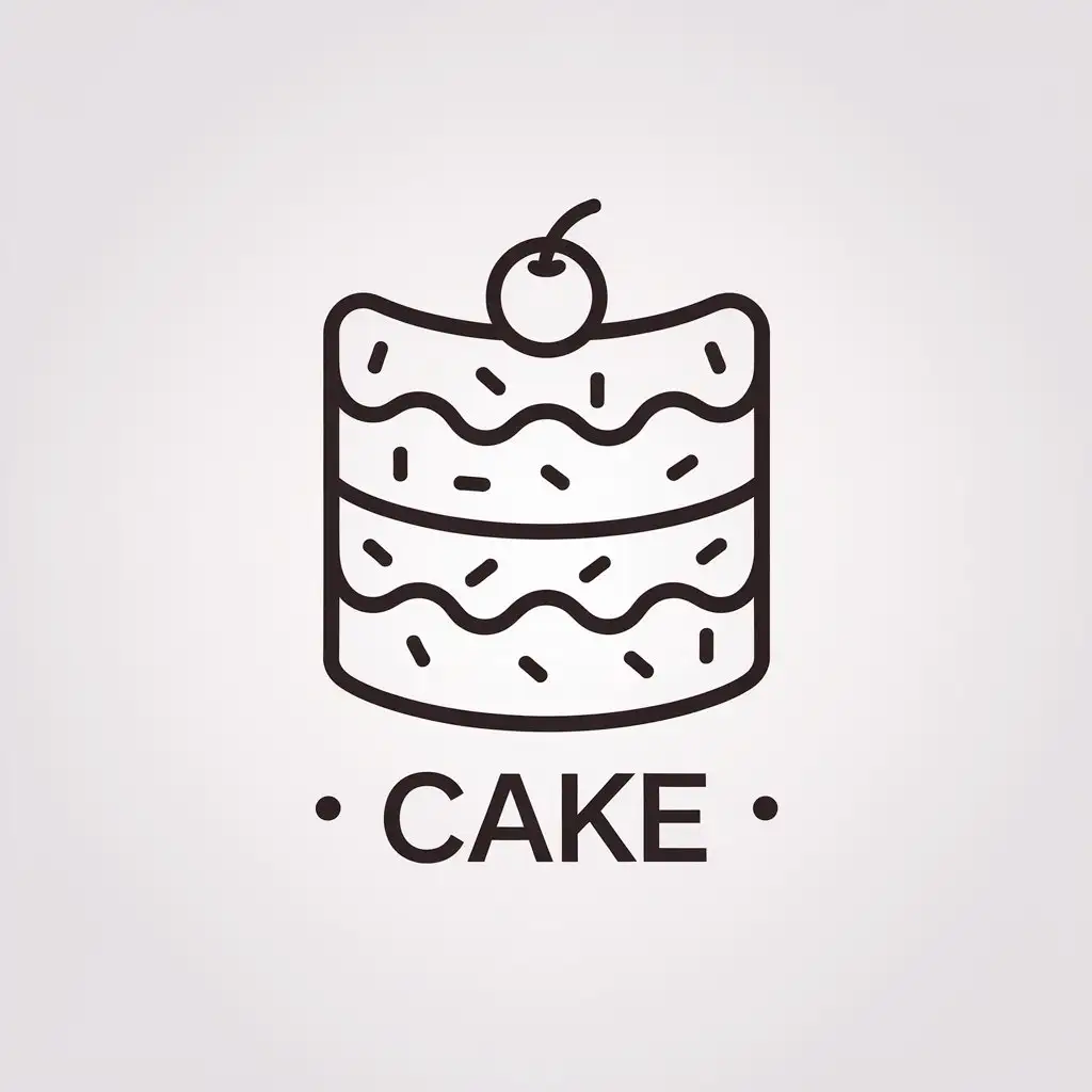 LOGO Design for CAKE Minimalistic Vector Logo with Clean Typography and Clear Background