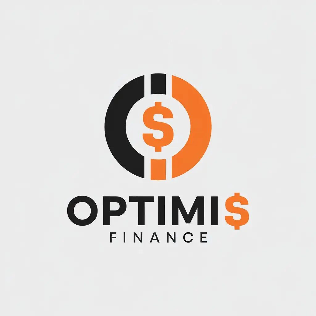 LOGO Design for Optimi Finance Minimalistic Orange Black and White with Symbol