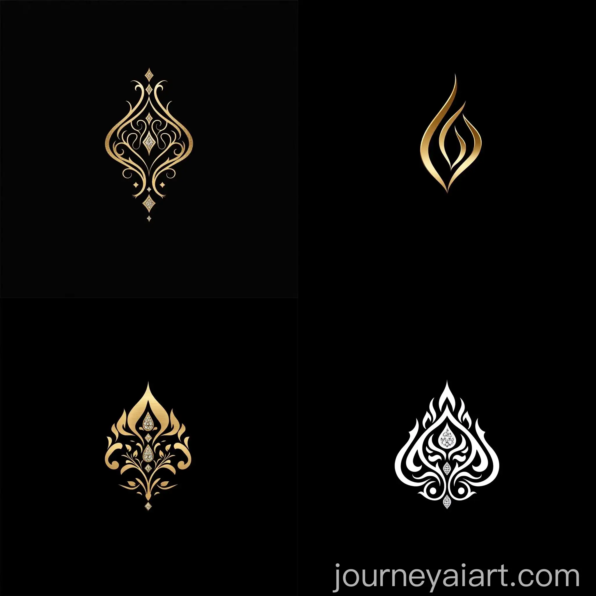 Minimalistic-Persian-Logo-Design-with-Diamond-Accents-on-Black-Background
