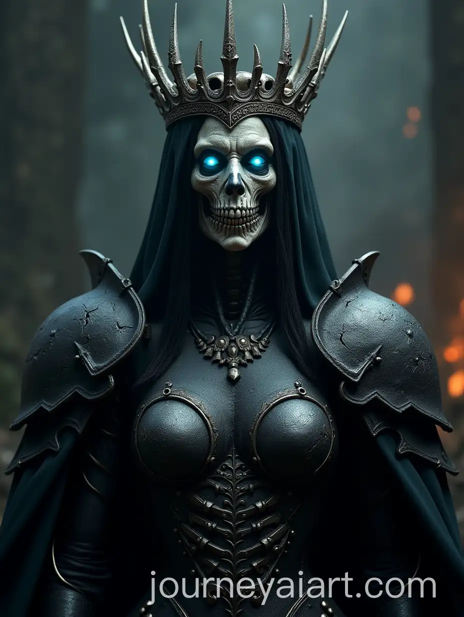 Dark-Fantasy-Undead-Queen-in-Intricate-Gothic-Armor-with-Bone-Crown-and-Glowing-Eyes