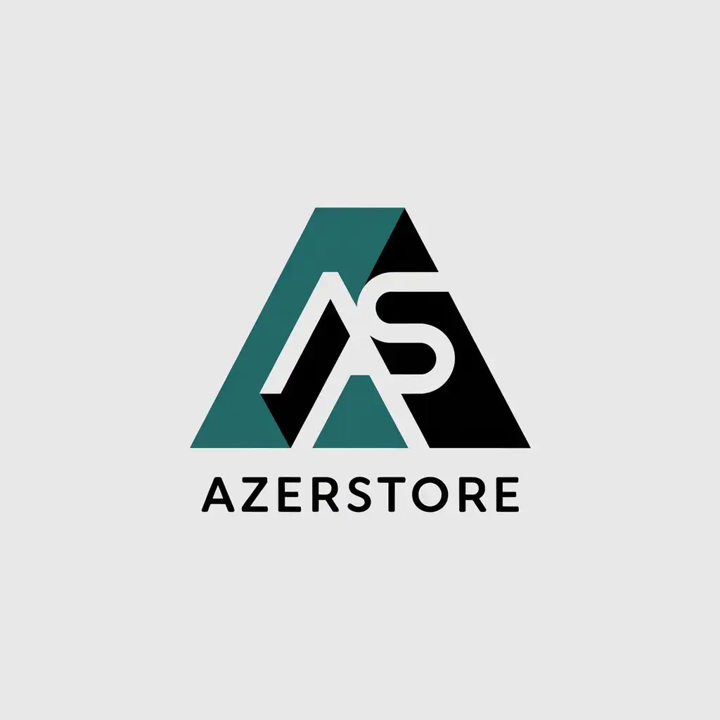 a vector logo design,with the text "AzerStore", main symbol:white letters AS,Minimalistic,be used in Others industry,clear background