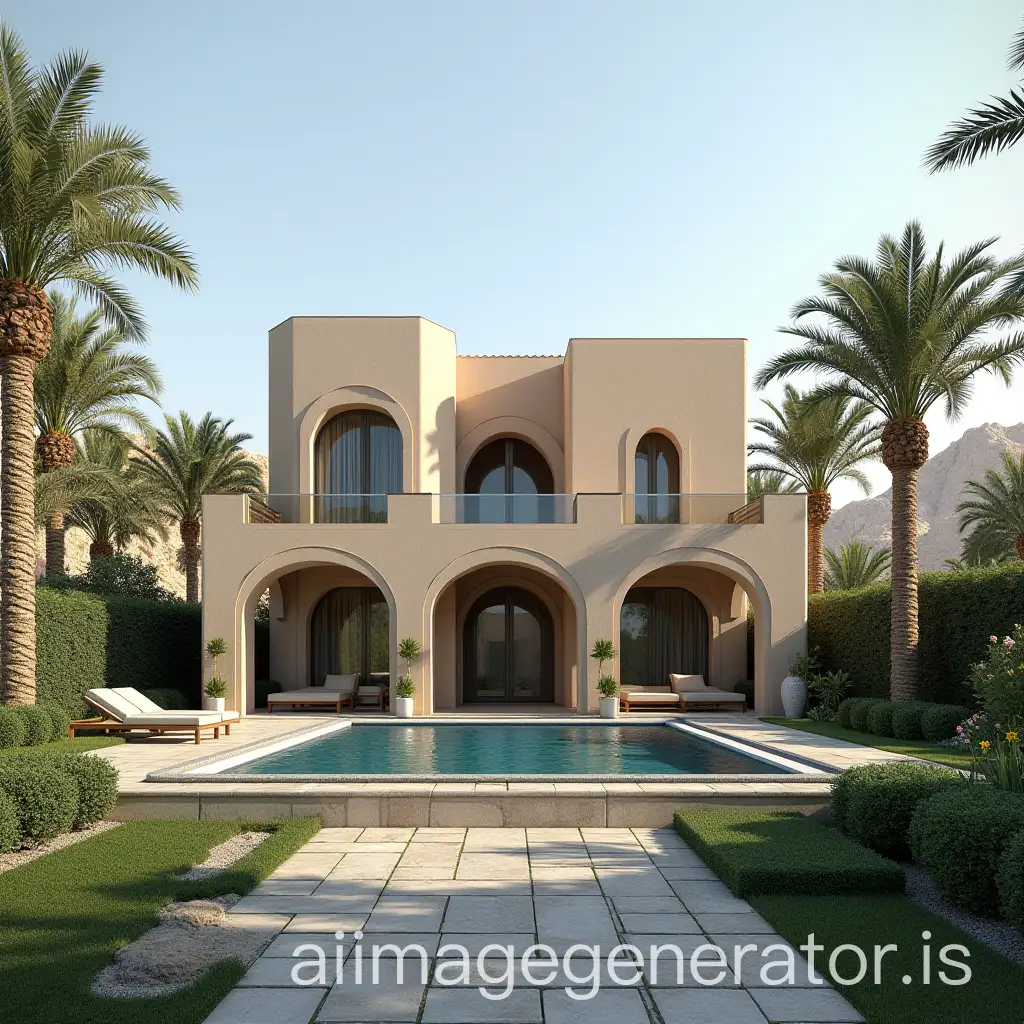 Subject: Request for AI-Generated Design of a Luxurious Yemeni-Style Villa and Garden  Dear [AI Design Team],  I would like to request a highly detailed AI-generated image of my villa and its surrounding landscape. Below are the exact specifications and design elements I need:  Location