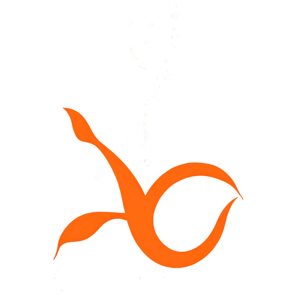 make DESIGN LOGO 'fish fresh water symbol for logo packing Feed fisheries', modern style. Elegant.simple. backgoround colour white, design FISH fresh water ORANGE Colour