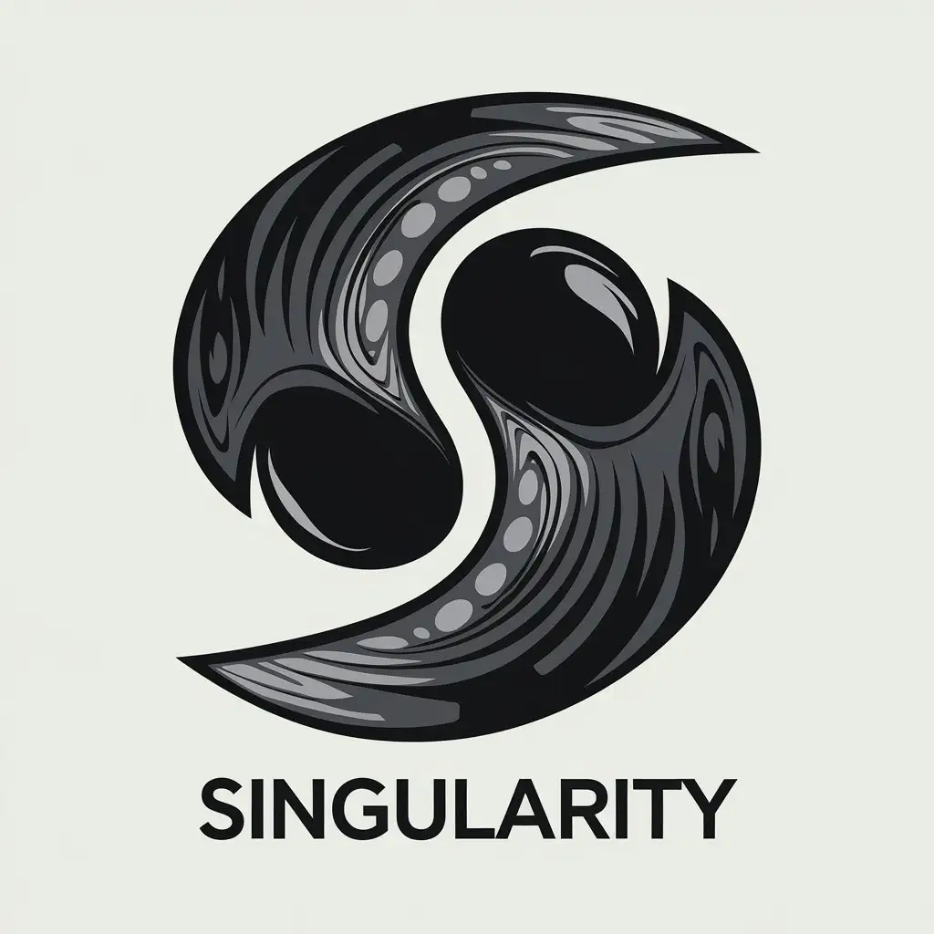 LOGO Design for Singularity Black Hole Symbol with Moderate Style on Clear Background