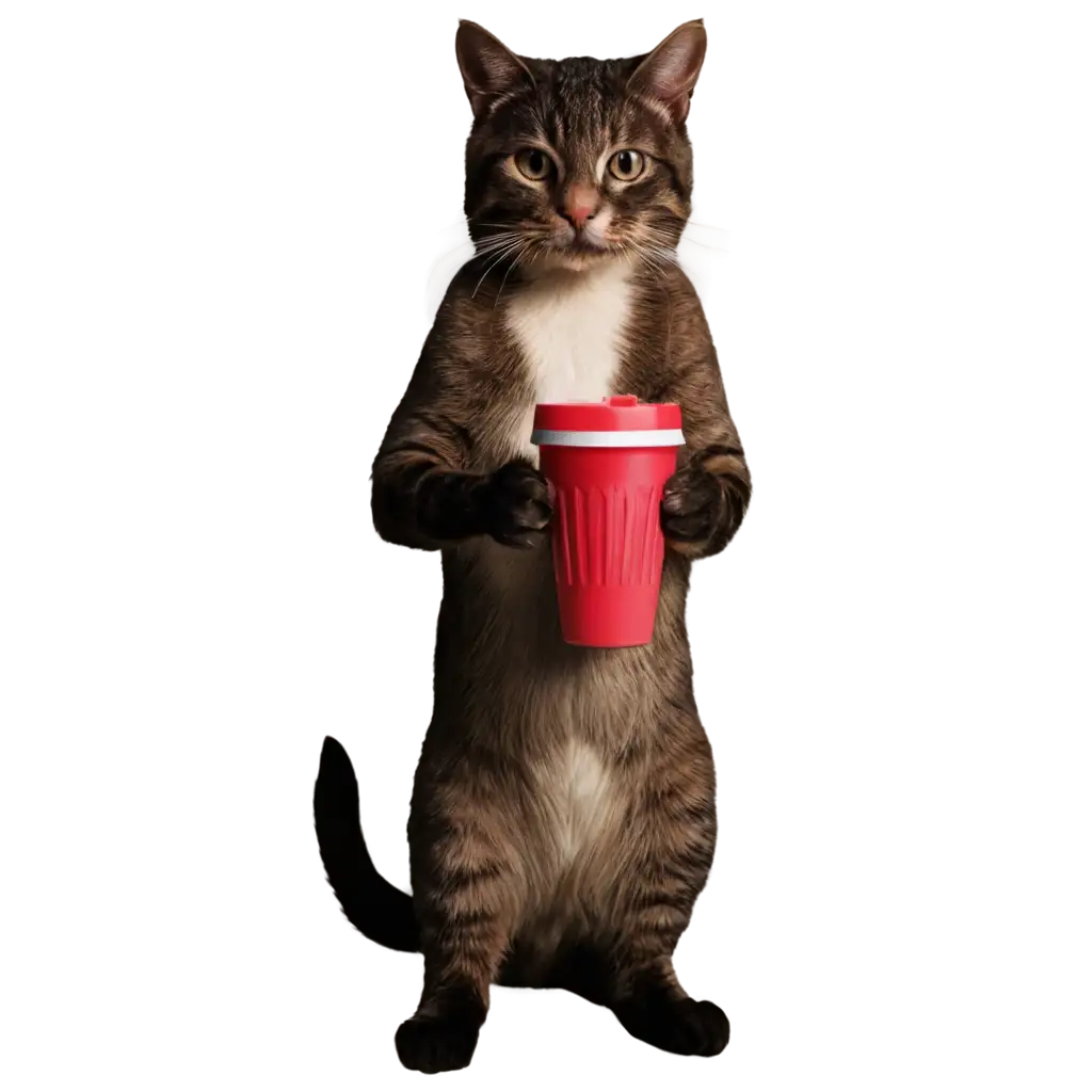 Cat-with-Muscles-Drinking-Protein-Shake-PNG-Image