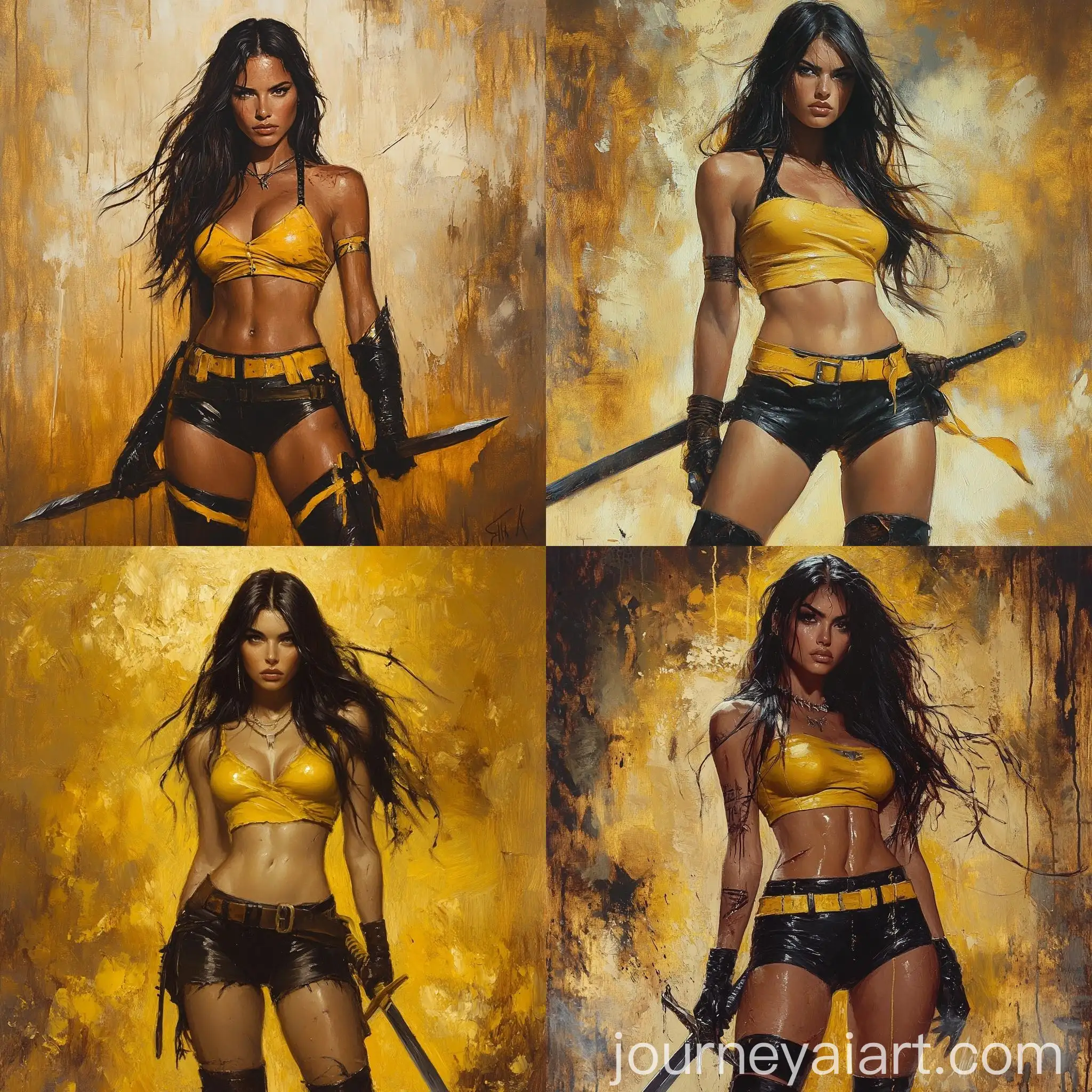 Beautiful-Warrior-Woman-with-Sword-in-Golden-Atmosphere