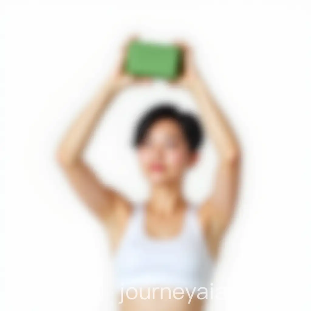 Asian-Female-Model-Holding-Green-Box-White-Sports-Tank-Top