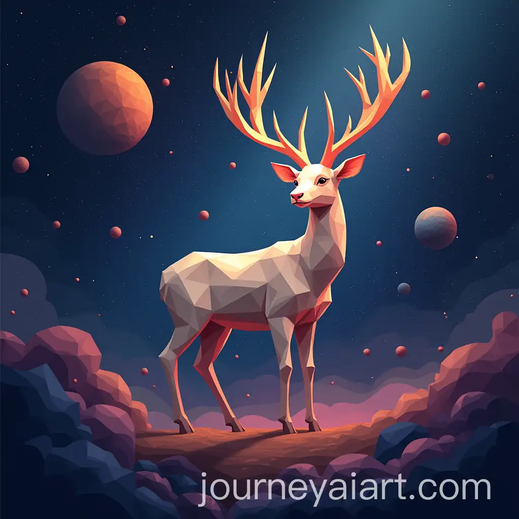 Abstract-Fantasy-Deer-in-Space-with-Polygonal-Design