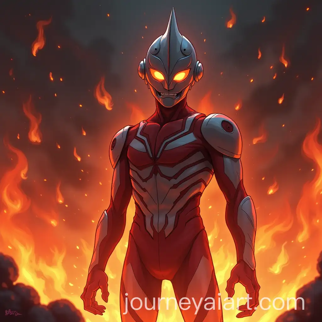 Zombie-Ultraman-Anime-Surrounded-by-Fiery-Chaos