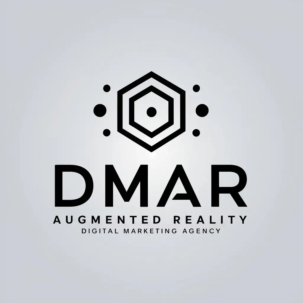 a vector logo design,with the text "Draw a logo for the Augmented Reality Digital Marketing Agency DmAR. Short version DmAR", main symbol:DmAR,Moderate,be used in Internet industry,clear background