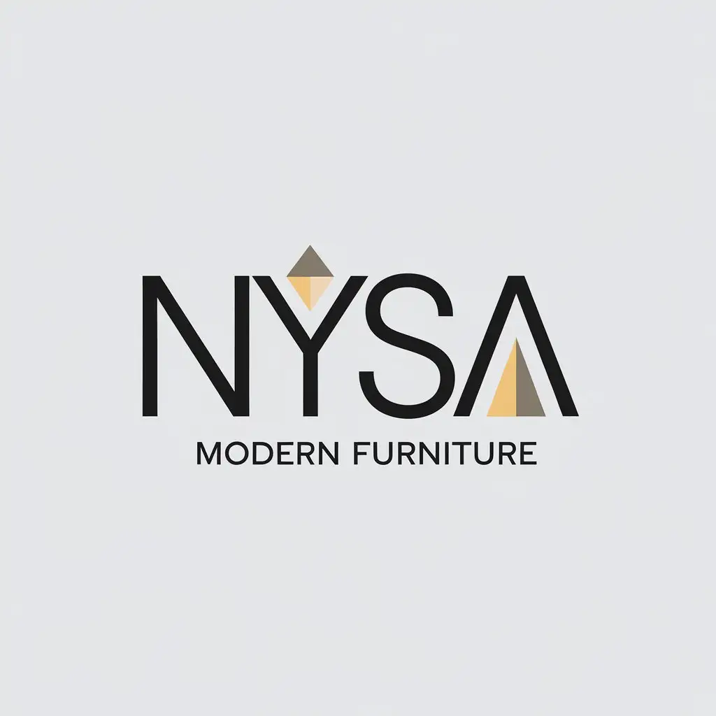 a vector logo design,with the text "nysa", main symbol:the name itself, based on the direction of the store - modern furniture,Minimalistic,be used in furniture industry,clear background