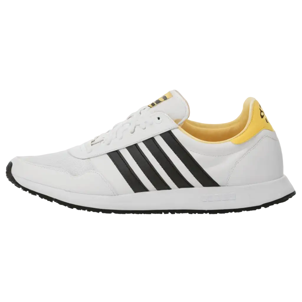 HighQuality-PNG-Image-of-White-Adidas-Shoes-with-Yellow-Stripe