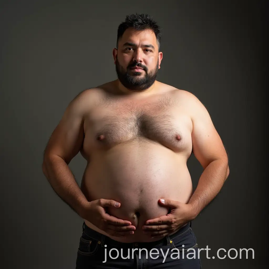 Man-with-a-Big-Belly-Posing-in-Casual-Clothing