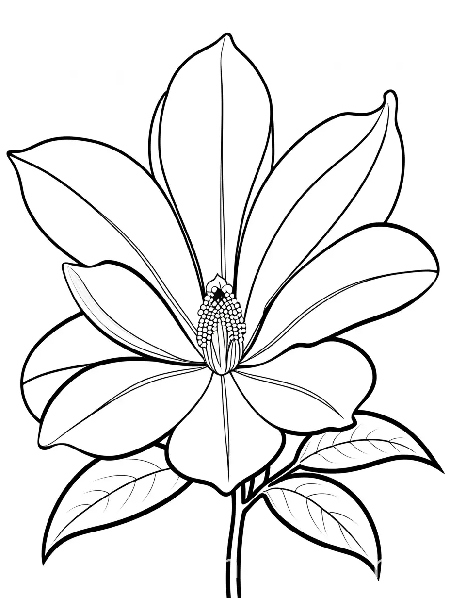 Magnolia-Flower-Coloring-Page-Simple-Line-Art-for-Kids