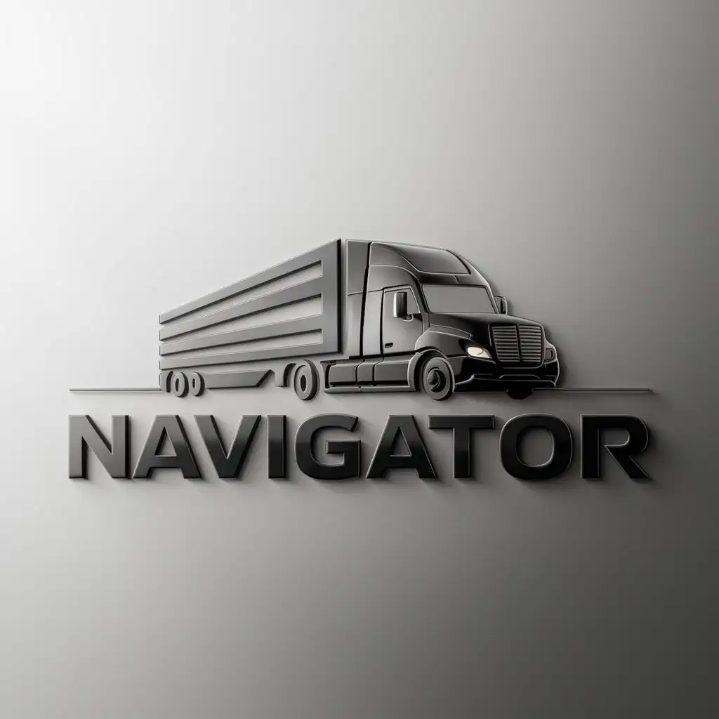 a logo design,with the text "Navigator", main symbol:cargo truck,Moderate,be used in Transport industry,clear background