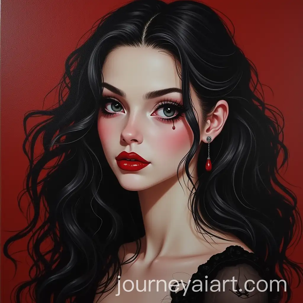 Elegant-Vampire-Woman-Portrait-in-Oil-Painting-Style