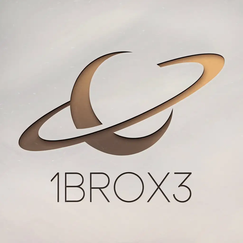 LOGO Design for 1brox3 Minimalist Abstract Saturn Icon with Harmonious Tones