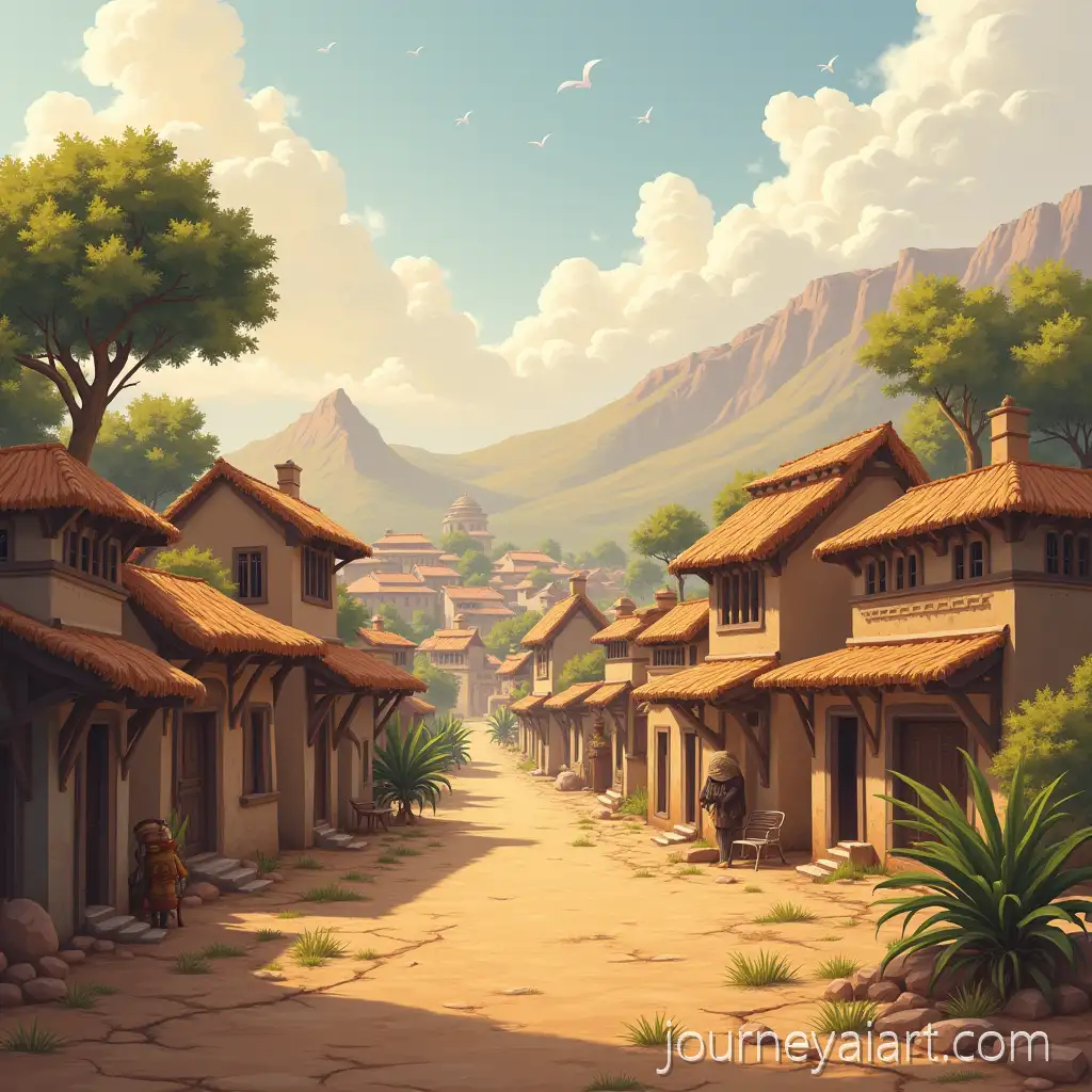 Indian-village-sceneTraditional-Indian-Village-Scene-with-Rural-Landscape