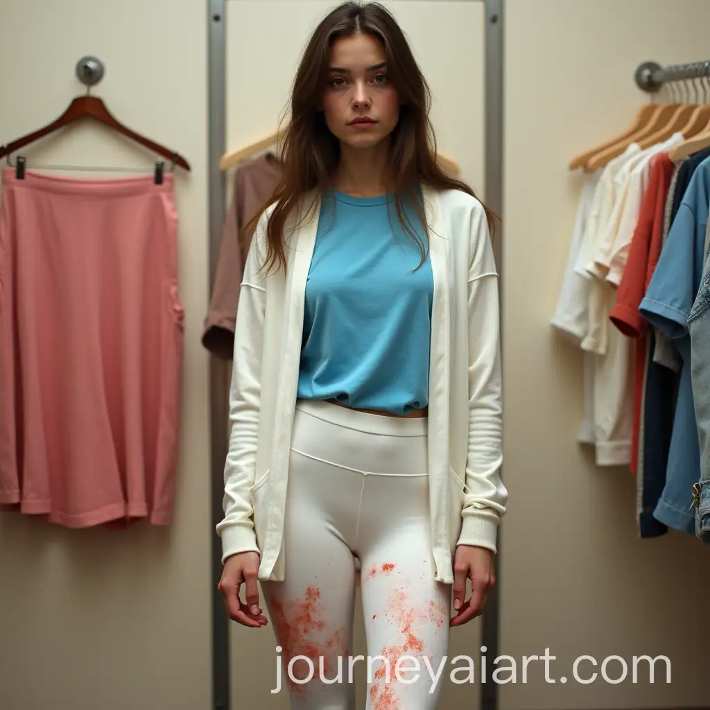 Young-Woman-in-Fitting-Room-with-Stained-Outfits