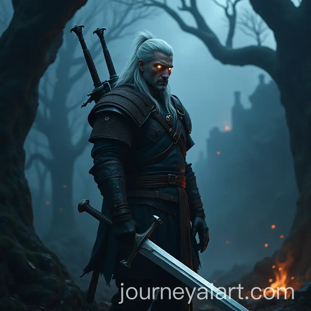 Geralt-of-Rivia-inAI-Art-Prompt-Expansion-Dark-Fantasy-Forest-BattleReady-with-Glowing-Silver-Sword