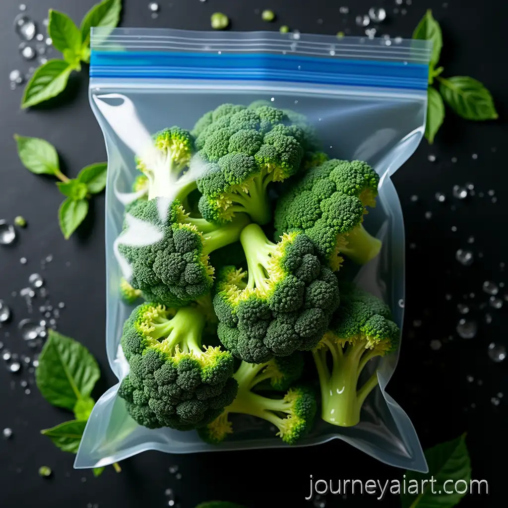 Overhead-ViewBroccoli-in-Ziplock-Bag-of-Broccoli-Florets-in-Ziplock-Bag-with-Fresh-Mint-and-Water-Splashes