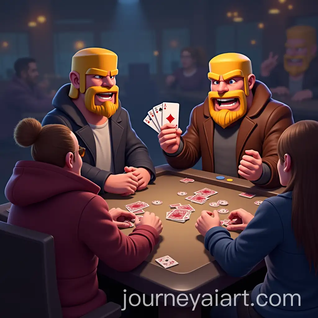 Clash-of-Clans-Characters-Playing-Poker-atAI-Art-Prompt-Expansion-Night